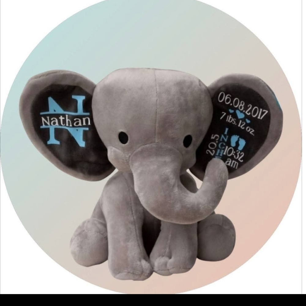 Birth Stat Plush Elephants